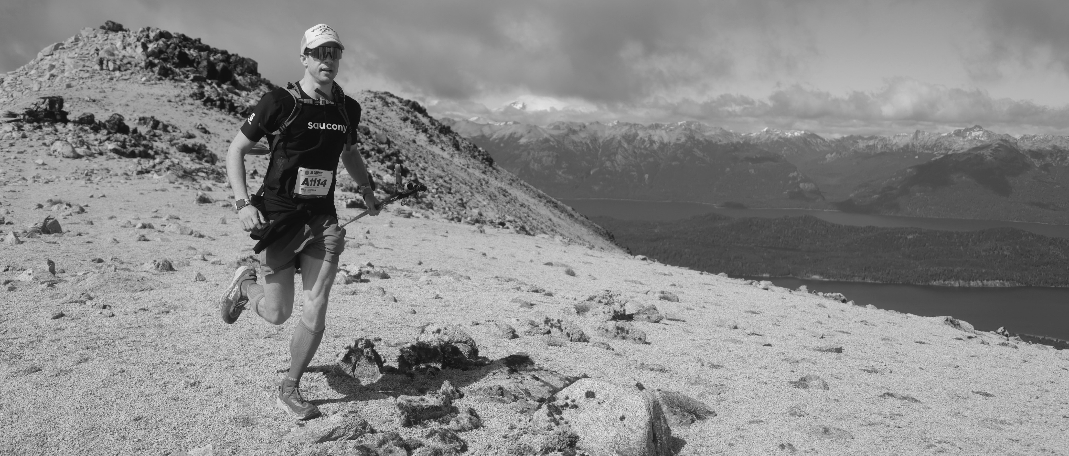 Brendan running a mountain trail race